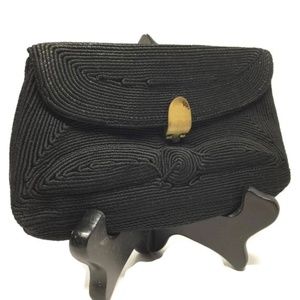 Corde Black Evening Clutch, Evening Purse